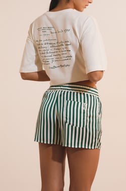Short satin&eacute; &agrave; rayures;${refinementColor}