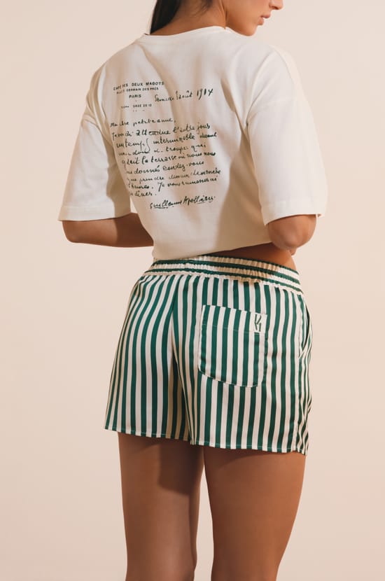 Striped Satin Shorts;${refinementColor}