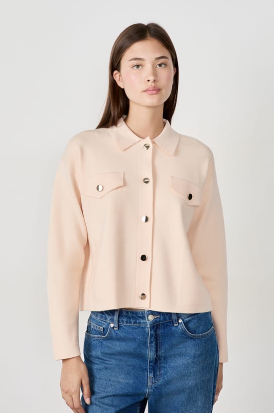 Cardigan with Gold Buttons;${refinementColor}