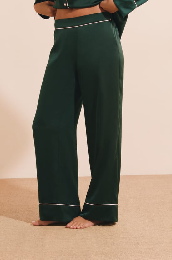 Pantalon de pyjama satin&eacute;;${refinementColor}