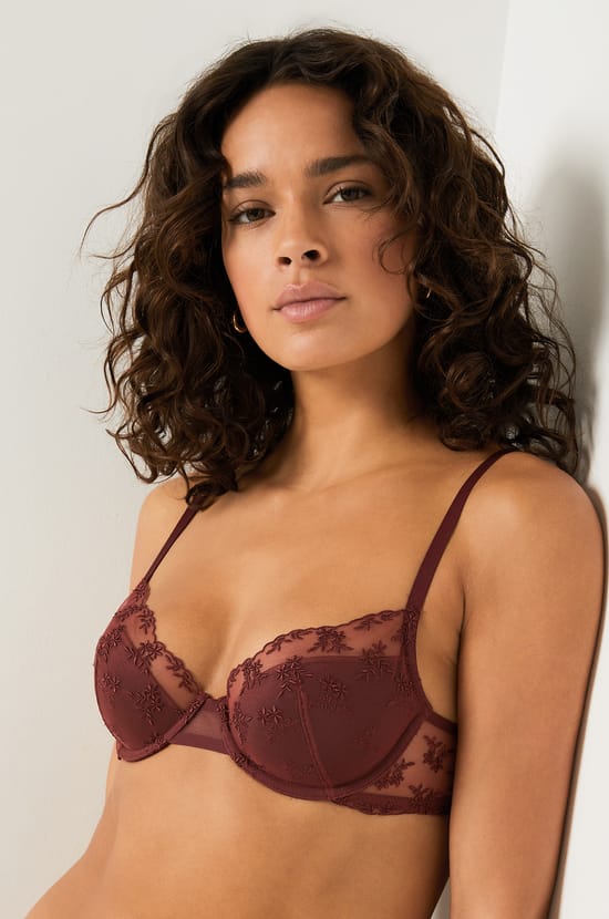 Lightly Lined Embroidered Bra;${refinementColor}