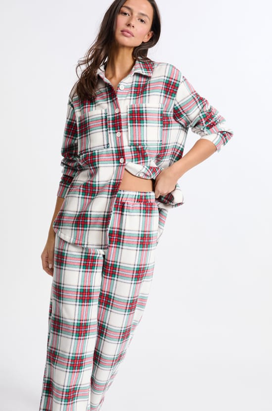 Checkered Pajama Pants;${refinementColor}