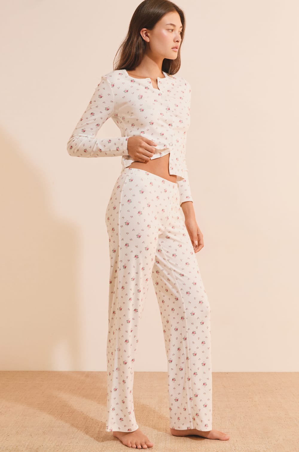 Pantalon de pyjama avec boutons;${refinementColor}