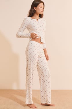 Pantalon de pyjama avec boutons;${refinementColor}