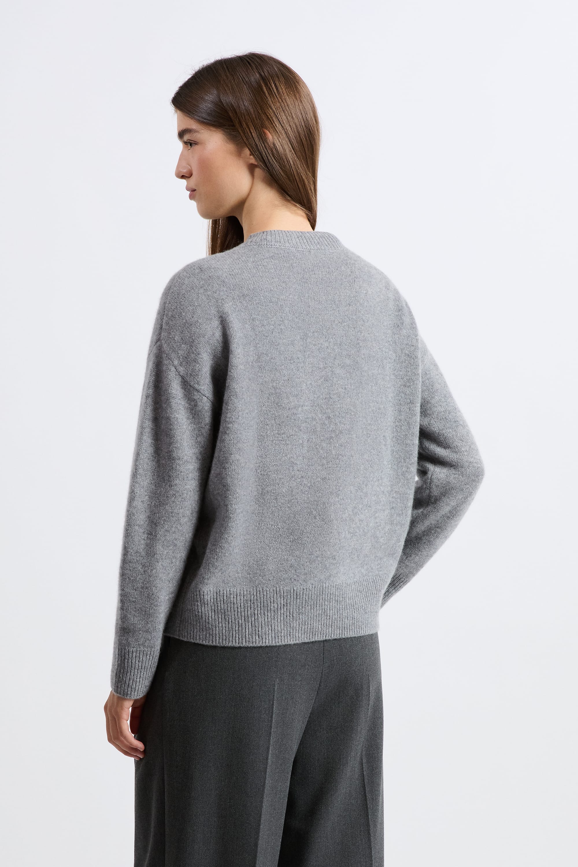 V-Neck Cashmere Sweater - LOUISE BIGV - GRIS - ETAM