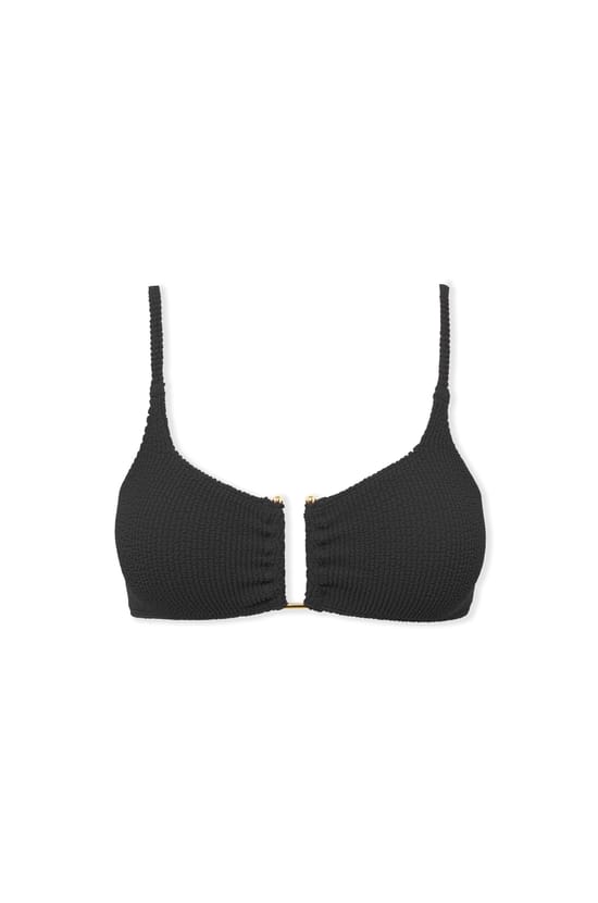 Bikini Top Stretchy Bralette with Metal Jewellery;${refinementColor}