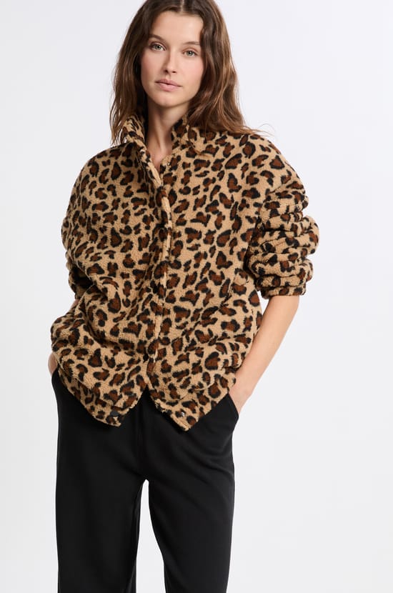 Veste à motifs effet polaire;${refinementColor}
