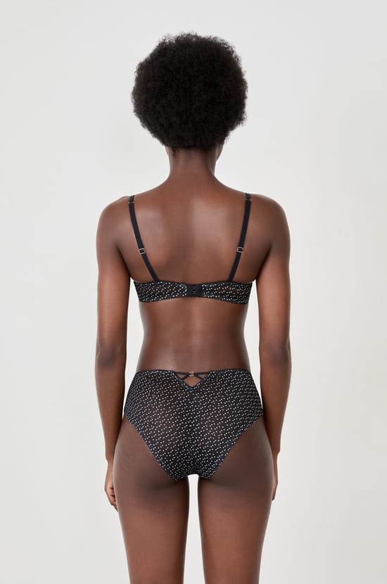 Classic bra in polka dot tulle;${refinementColor}