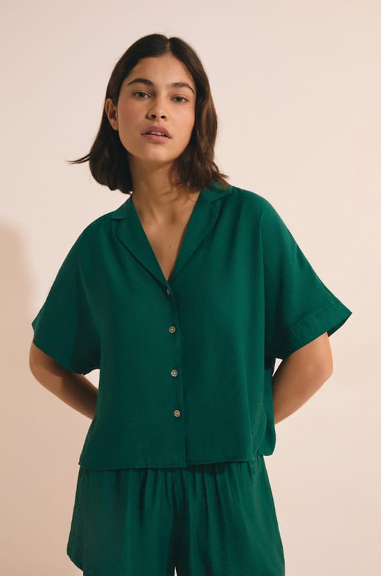 Camisa de pijama de manga corta;${refinementColor}