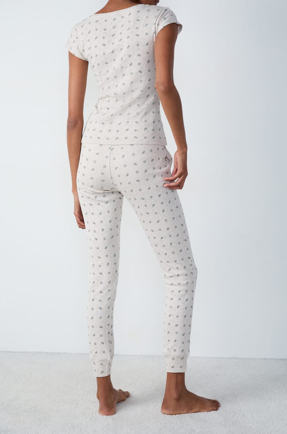 Bavlněné pyžamové kalhoty se srdíčkovým vzorem;${refinementColor}