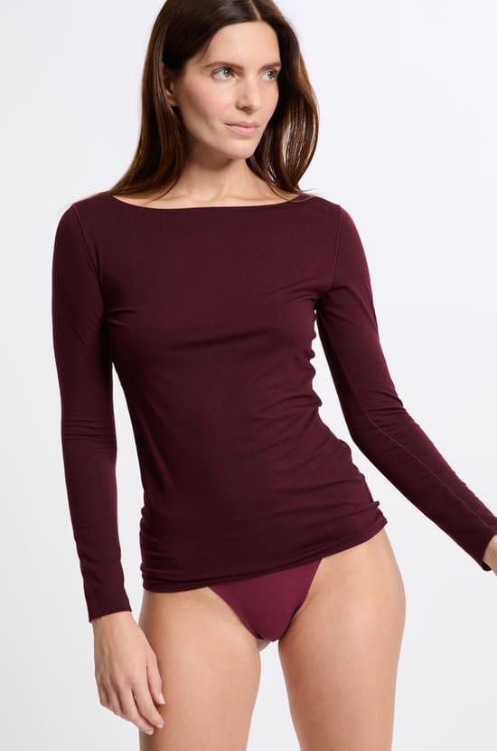 T-shirt thermique col bateau;${refinementColor}