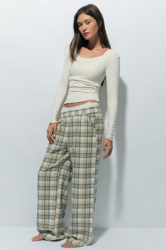 Pantalon de pyjama à carreaux;${refinementColor}