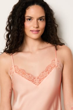 Long Satin Nightie With Lace Details;${refinementColor}