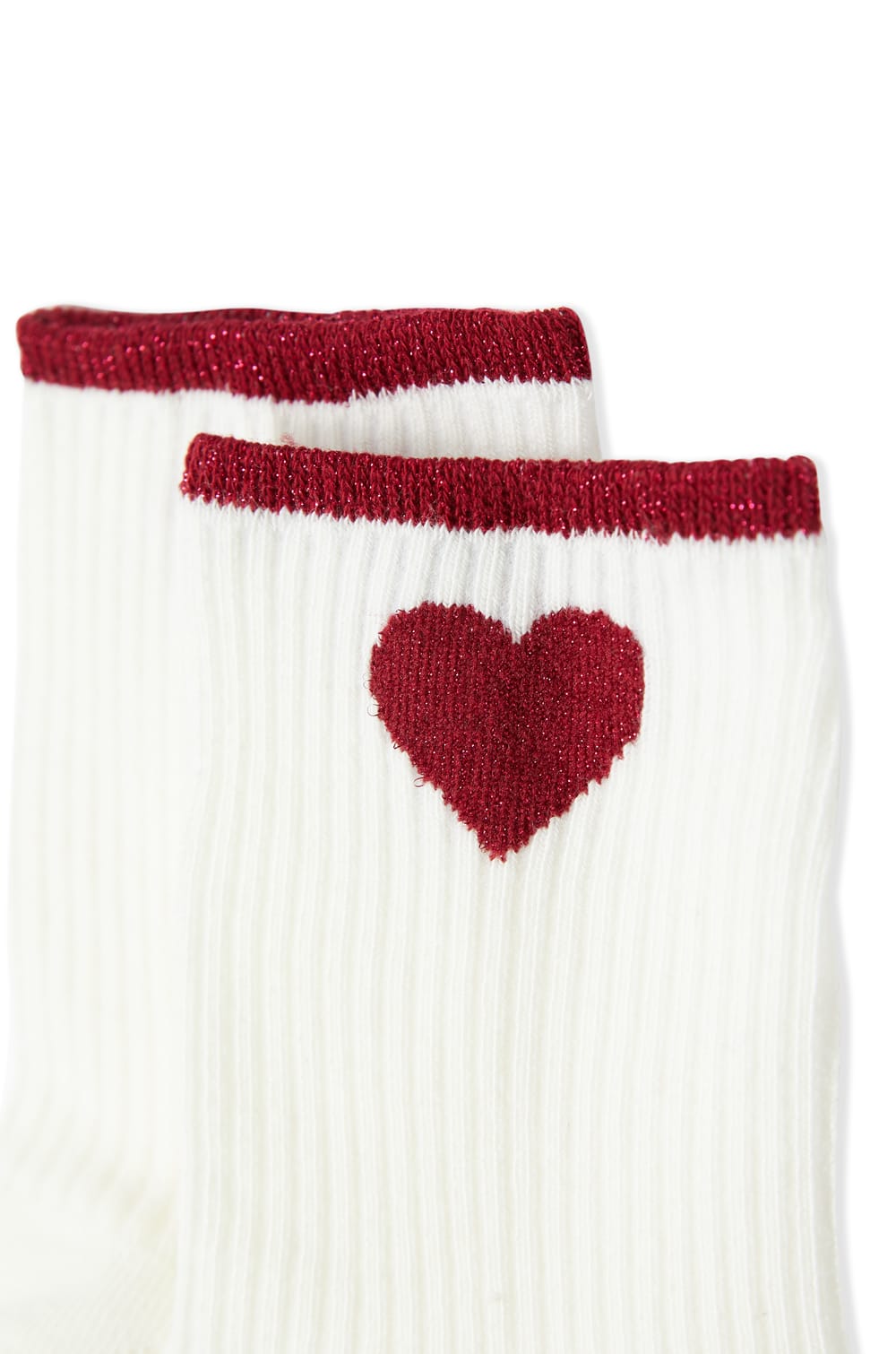 Chaussettes c&ocirc;tel&eacute;es avec coton &agrave; motif c&oelig;ur;${refinementColor}