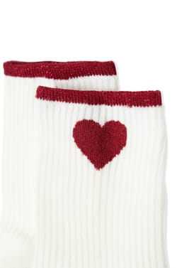 Chaussettes c&ocirc;tel&eacute;es avec coton &agrave; motif c&oelig;ur;${refinementColor}