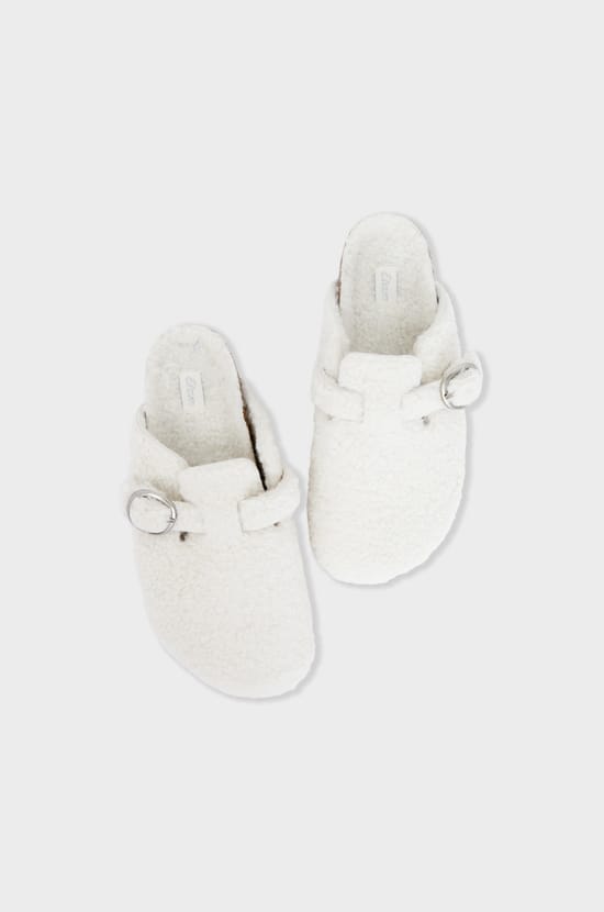 Faux Fur Mule Slippers;${refinementColor}