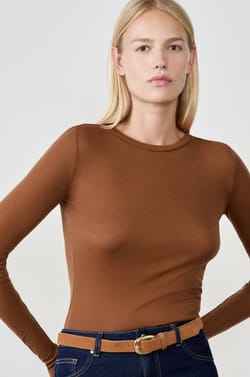 T-shirt col rond maille thermique;${refinementColor}