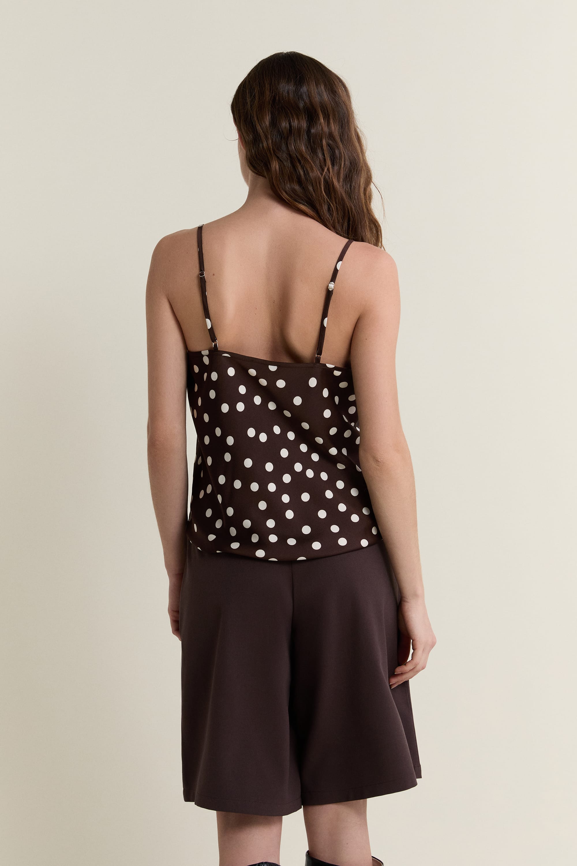 Satin Polka Dot Camisole - EDORI IMP - CHOCOLAT - ETAM