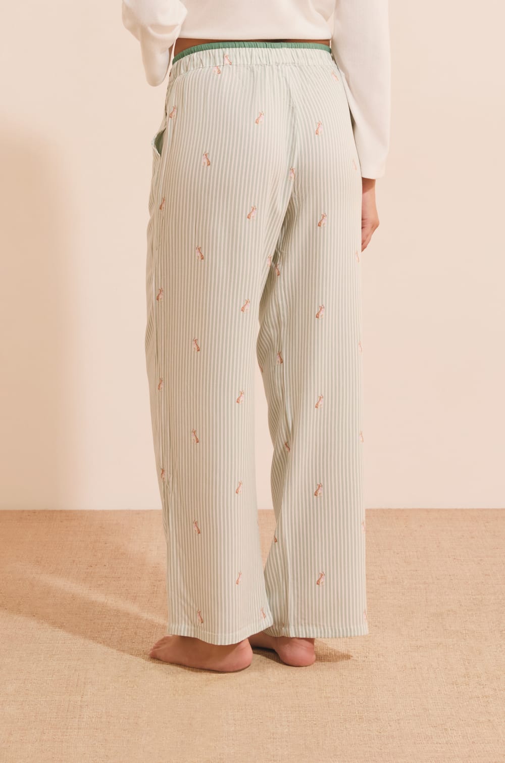 Pantalon de pyjama &agrave; rayures avec motifs chiens;${refinementColor}