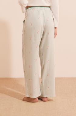 Pantalon de pyjama &agrave; rayures avec motifs chiens;${refinementColor}