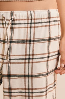 Pantalon de pyjama &agrave; carreaux en coton;${refinementColor}