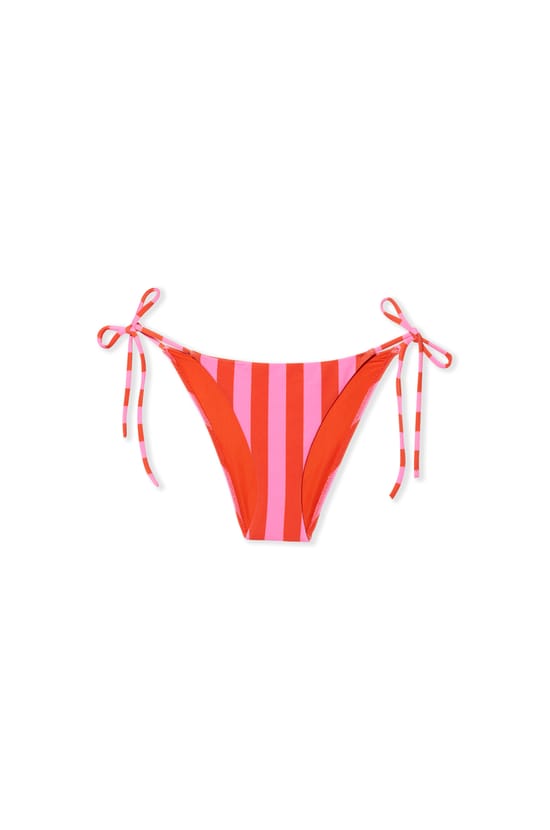 Bas de maillot de bain bikini &agrave; nouer ray&eacute;;${refinementColor}