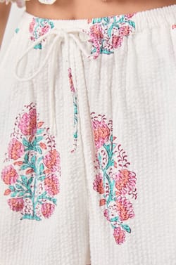Cotton printed pyjama shorts;${refinementColor}