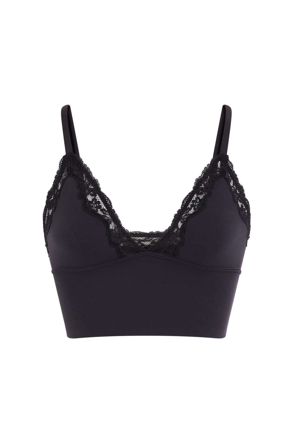 Triangle Bra in Microfibre and Lace;${refinementColor}