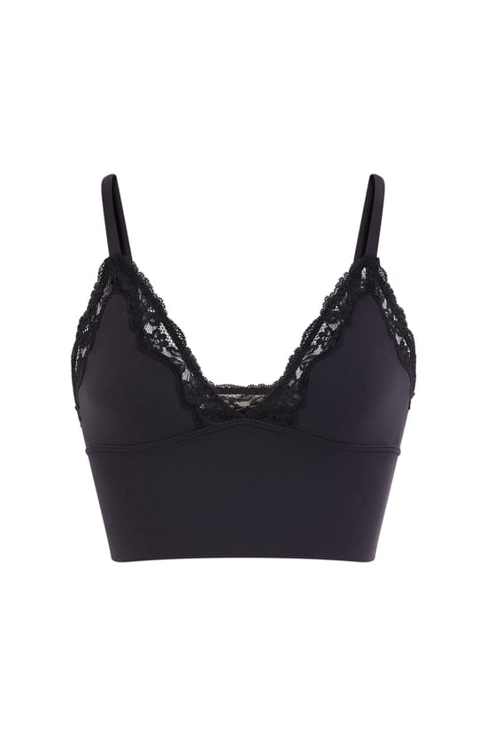 Triangle Bra in Microfibre and Lace;${refinementColor}