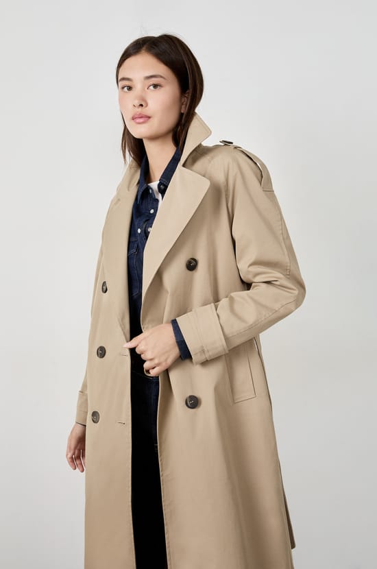 Long Trench Coat with Belt;${refinementColor}