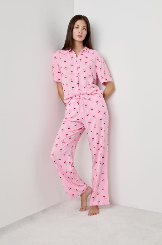 Printed Pyjama Trousers;${refinementColor}
