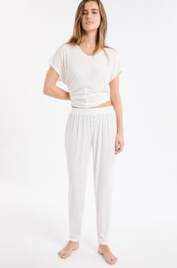 Pantal&oacute;n de pijama liso de modal;${refinementColor}