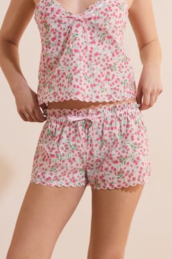 Pantal&oacute;n corto de pijama estampado de algod&oacute;n;${refinementColor}