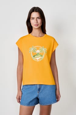 Playera de algodón "Tropical vibes;${refinementColor}