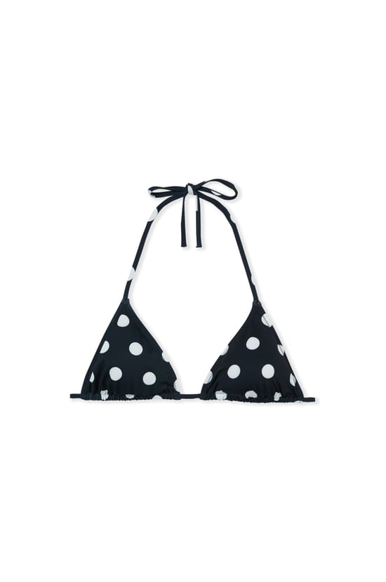 Haut de maillot de bain triangle &agrave; pois;${refinementColor}