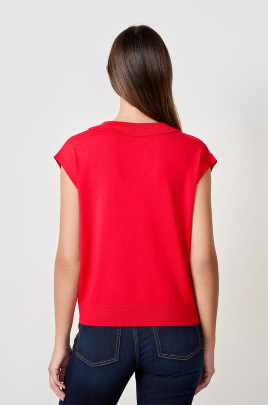 Sleeveless Polo Sweater;${refinementColor}