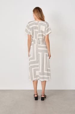 Robe manches courtes imprimée;${refinementColor}