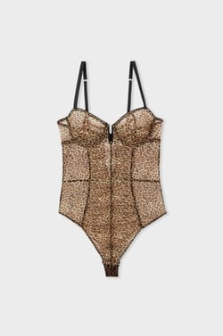 Body en tulle léopard;${refinementColor}