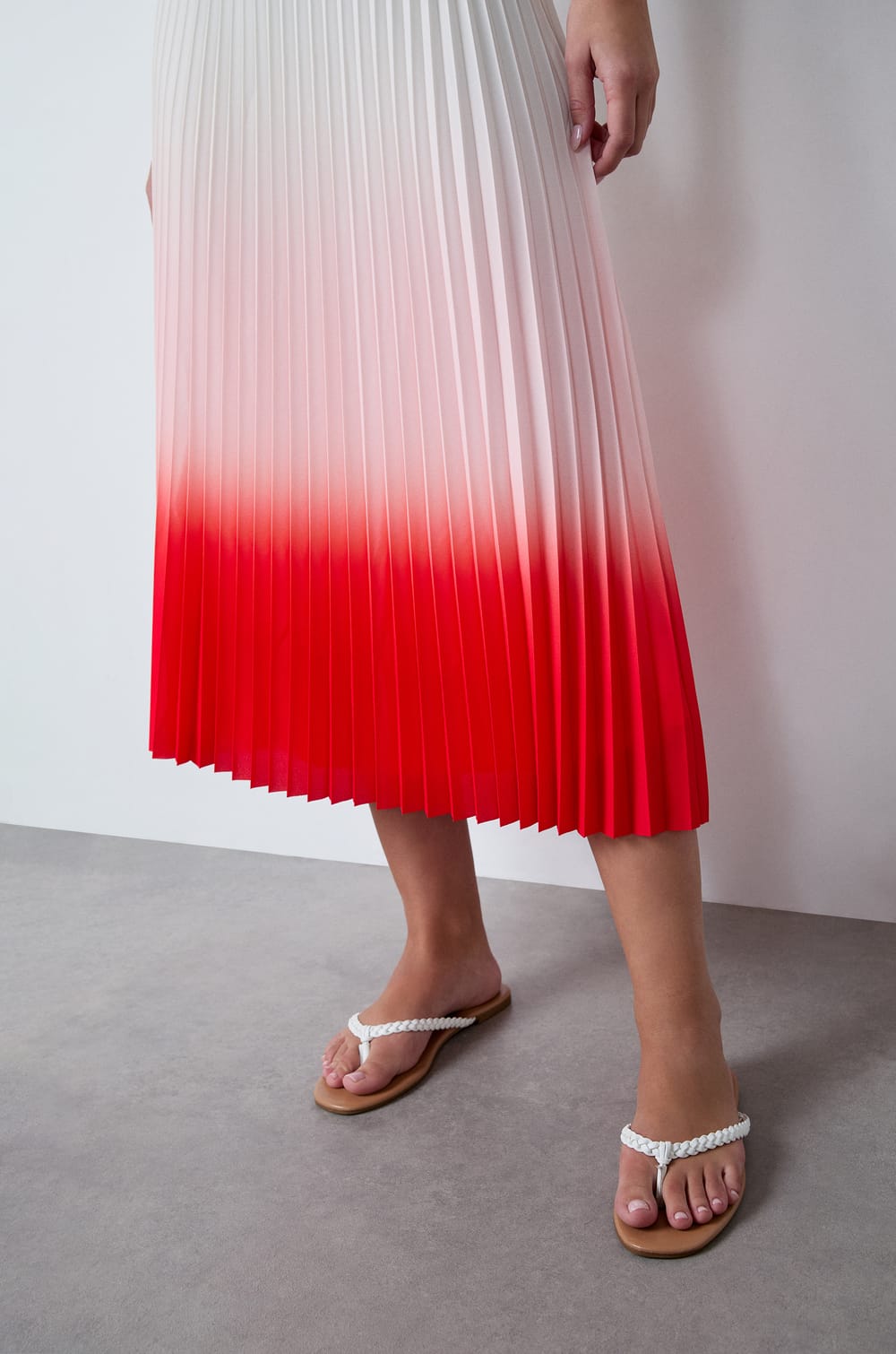 Long Pleated Skirt;${refinementColor}