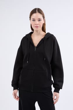 Veste pull &agrave; manches longues avec capuche;${refinementColor}