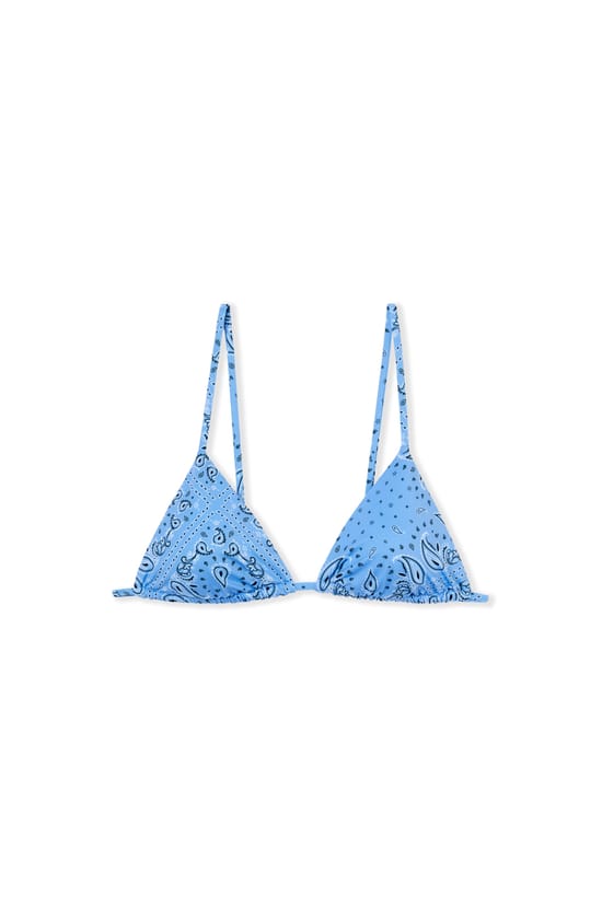 Haut de maillot de bain triangle multi positions &agrave; motifs;${refinementColor}