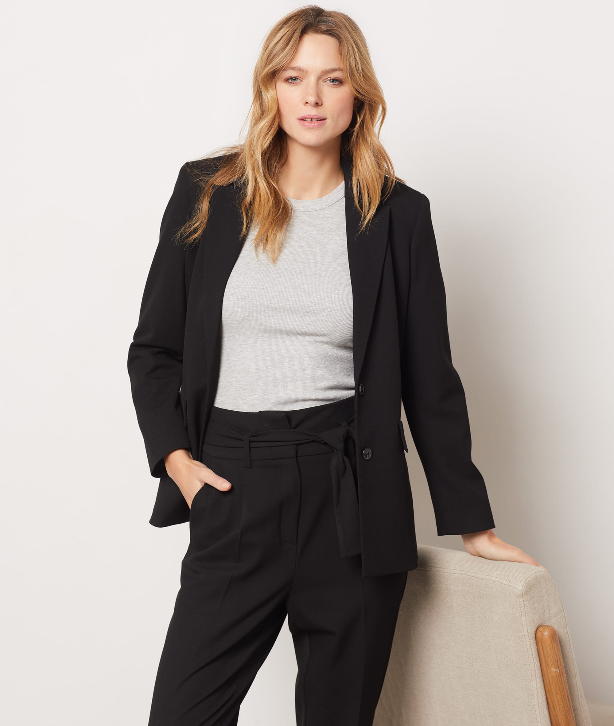Pantalon Femme Noir ETAM Taille 40 En Coton Neuf (état TBE) - Coupe Basique Régulière