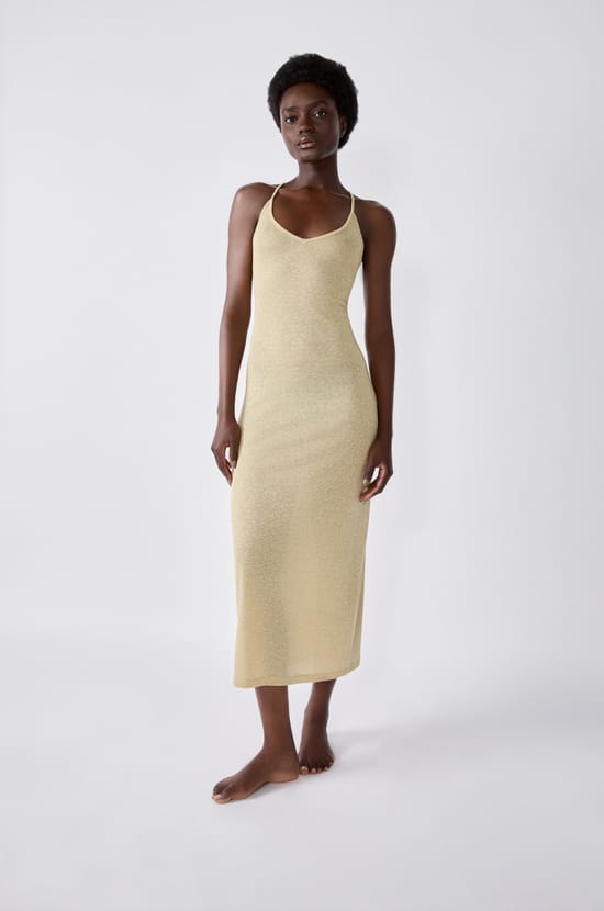 Langes Strandkleid mit Pailletten;${refinementColor}