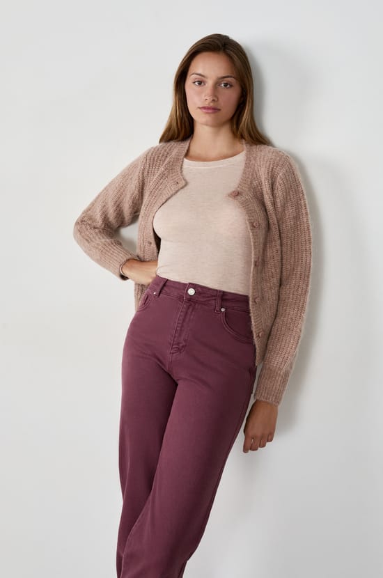 T-shirt manches longues col rond avec laine;${refinementColor}