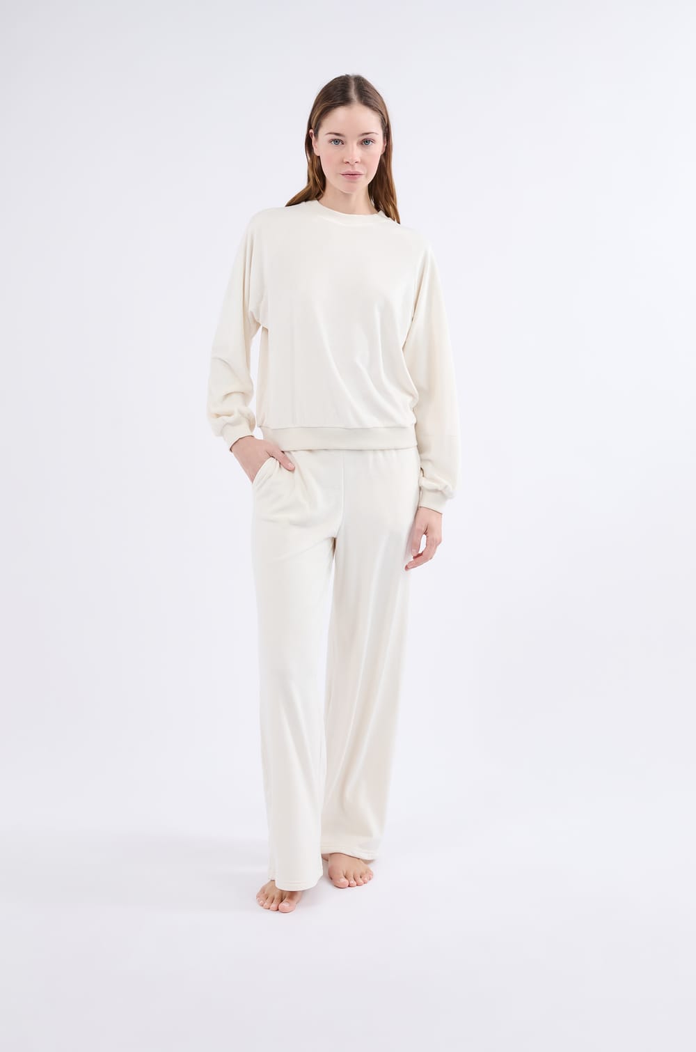 Sweatshirt de pyjama à manches longues;${refinementColor}