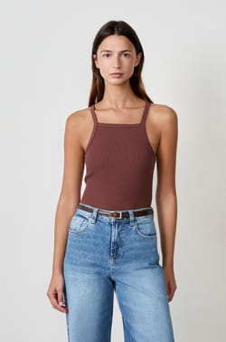 Débardeur côtelé en coton;${refinementColor}