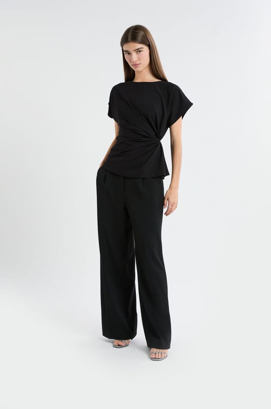 T-shirt manches courtes noué;${refinementColor}