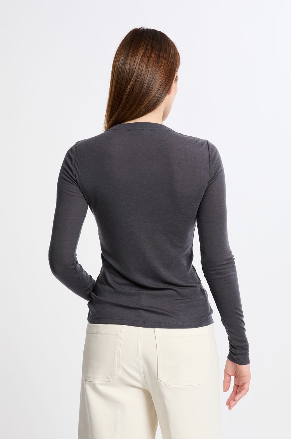 T-shirt thermique col roulé avec laine;${refinementColor}