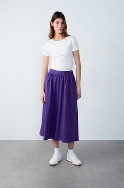 Mid-length Fluid Skirt with Pockets;${refinementColor}
