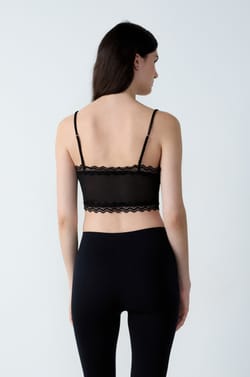 Sheer Cropped Camisole;${refinementColor}